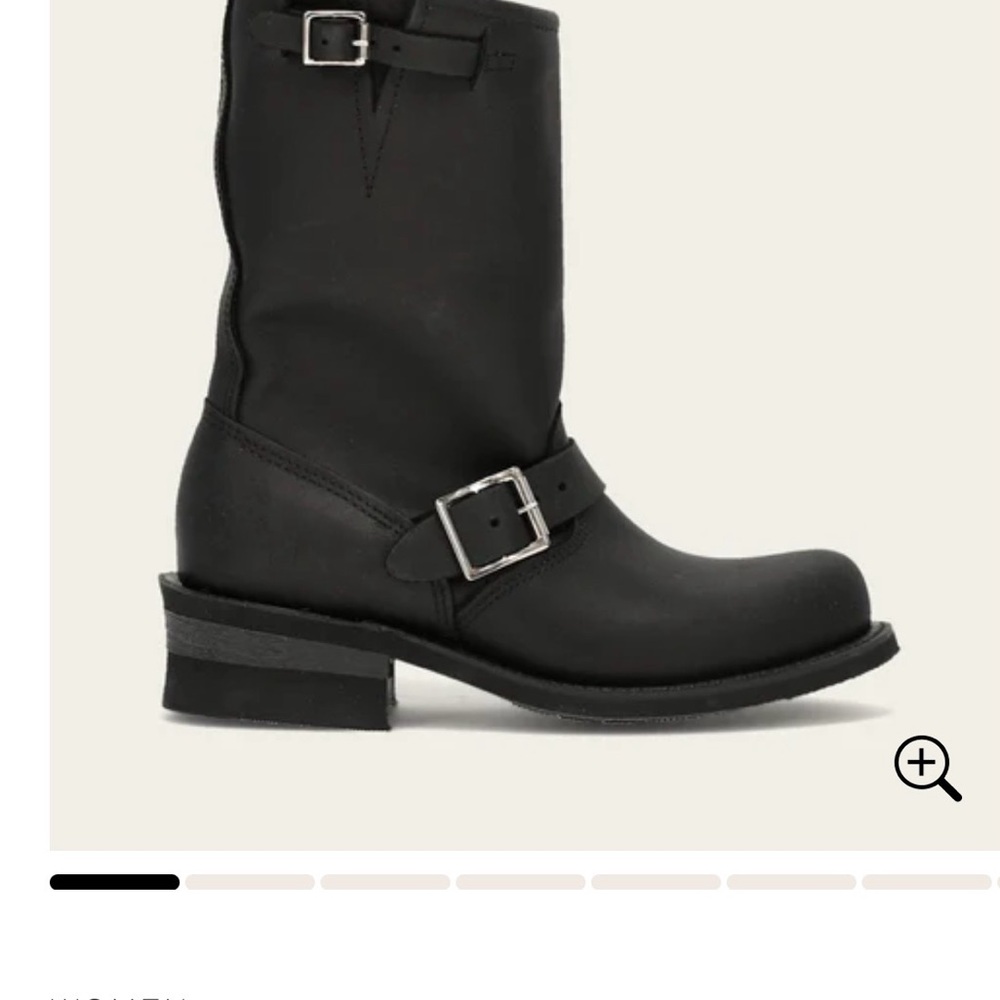 Frye Black Leather Harness Ankle Boots